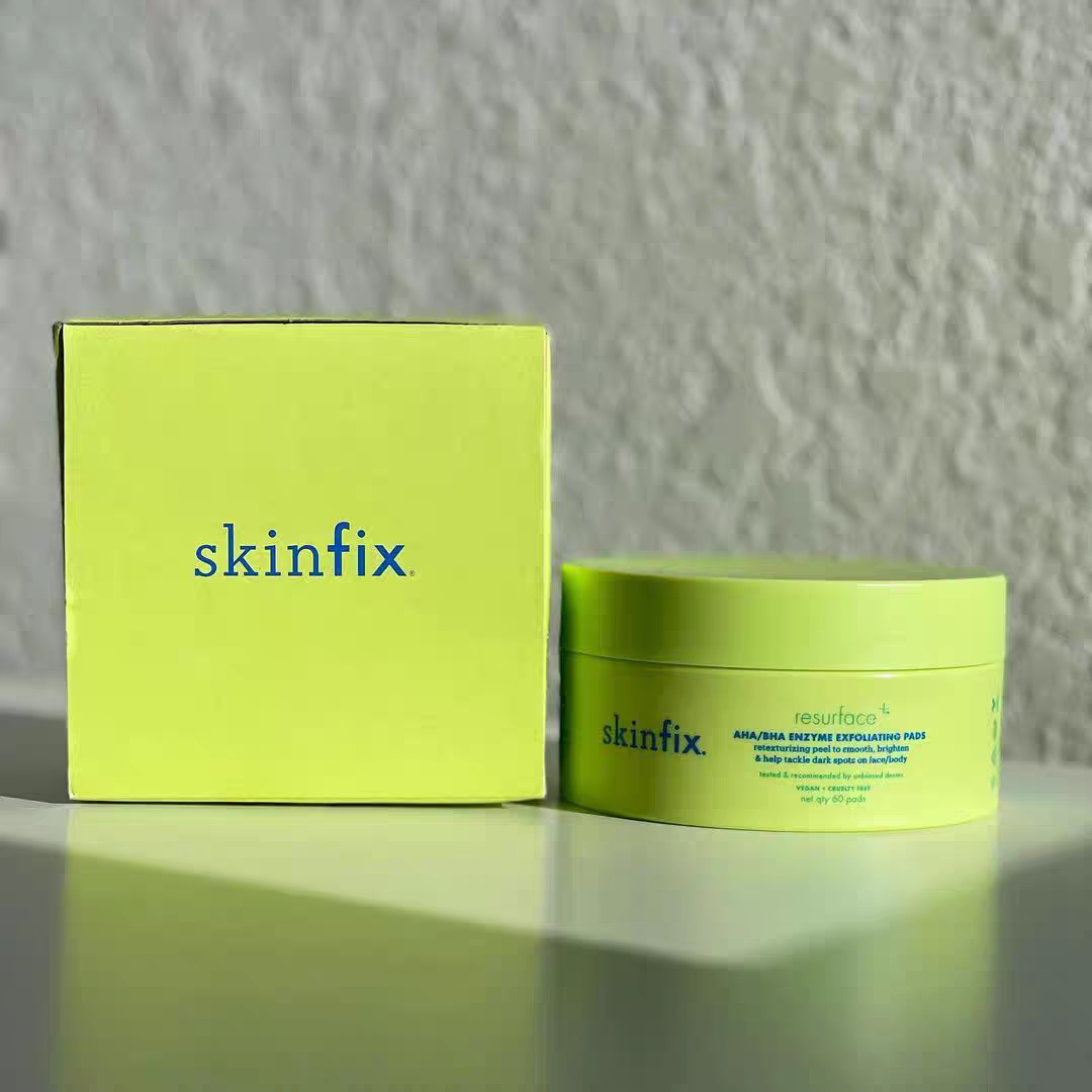 预*定Skinfix水杨酸焕肤脸部身体棉片Resurface+ AHA去角质去鸡皮
