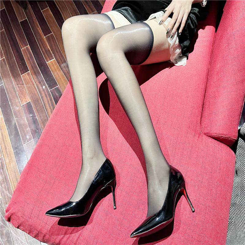 日系 无边油亮长筒袜性感半截黑超薄款油光马油极光滑过膝大,女士内衣/男士内衣/家居服,连裤袜/打底袜,淘宝优惠券,粉丝福利购,淘宝优惠卷