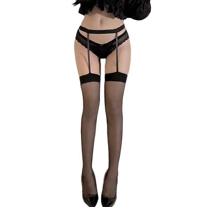 性感纯欲吊带丝袜红边撞色宽边一体袜女缕空超薄款黑丝过膝连裤袜,女士内衣/男士内衣/家居服,长筒袜,淘宝优惠券,粉丝福利购,淘宝优惠卷