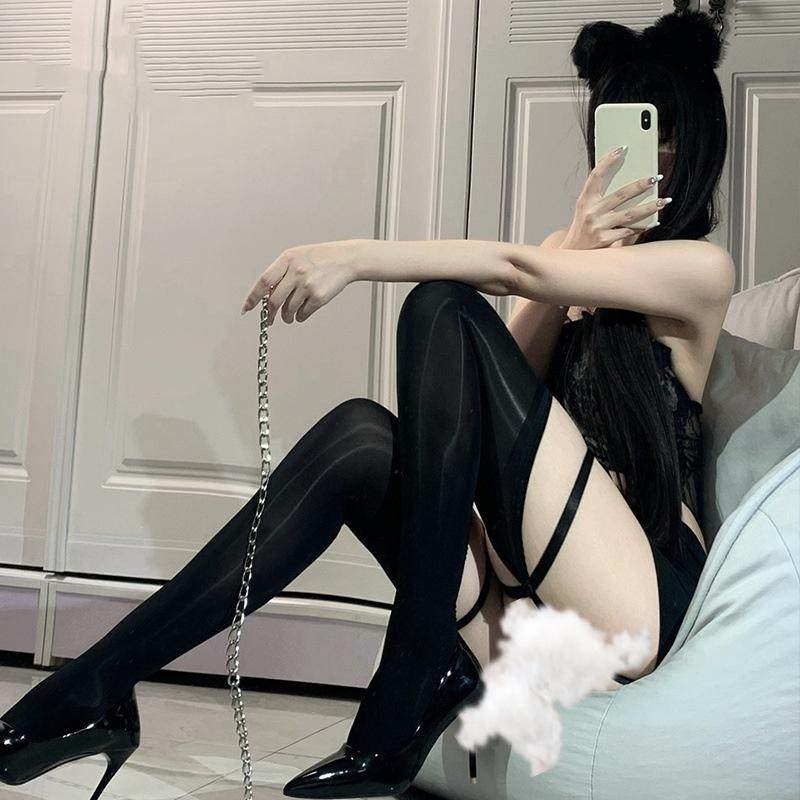 吊带袜性感黑丝丝袜女网红纯欲撞色腿环吊带一体袜过膝,女士内衣/男士内衣/家居服,长筒袜,淘宝优惠券,粉丝福利购,淘宝优惠卷