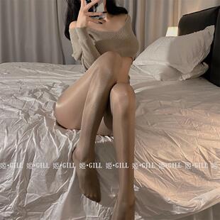 姬Gill：亮丝袜丝滑薄款油光连裤袜白丝黑丝油亮美腿塑形灰色白色