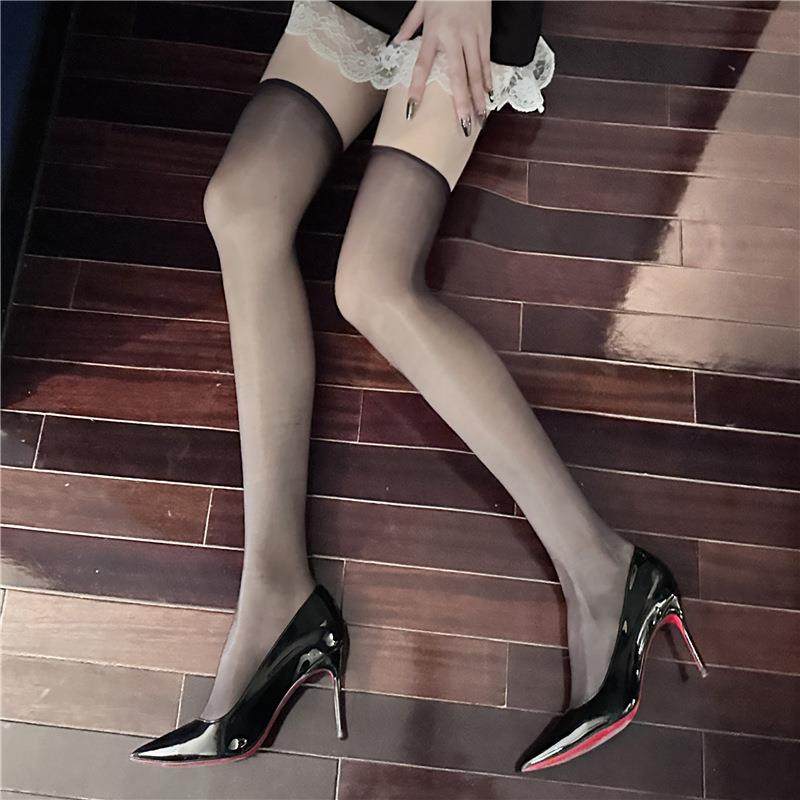 日系 无边油亮长筒袜性感半截黑超薄款油光马油极光滑过膝大,女士内衣/男士内衣/家居服,连裤袜/打底袜,淘宝优惠券,粉丝福利购,淘宝优惠卷
