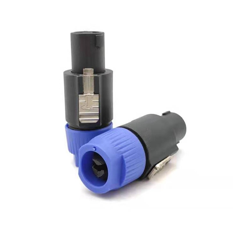 铜针四芯专业音箱插头4芯卡侬头 欧姆插头功放音响线喇叭接头免焊