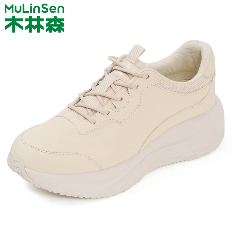 木林森男鞋2025秋季新款厚底缓震休闲跑步鞋男透气轻便防滑运动鞋