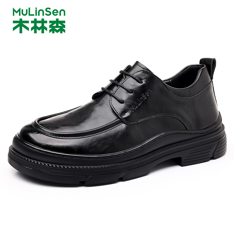 木林森皮鞋男英伦结婚新郎鞋