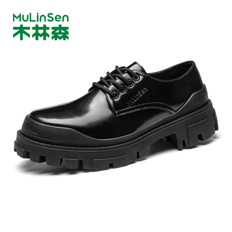木林森英伦厚底商务休闲皮鞋