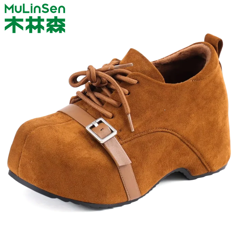 木林森厚底内增高勃肯鞋女