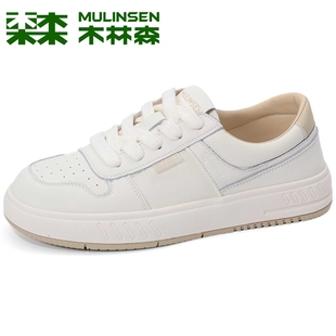透气时尚 新款 厚底小白鞋 女士韩版 木林森女鞋 百搭休闲板鞋 2025秋季