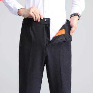 恒源祥羊毛休闲裤男羊羔绒直筒宽松加绒加厚秋冬款保暖裤子松紧腰