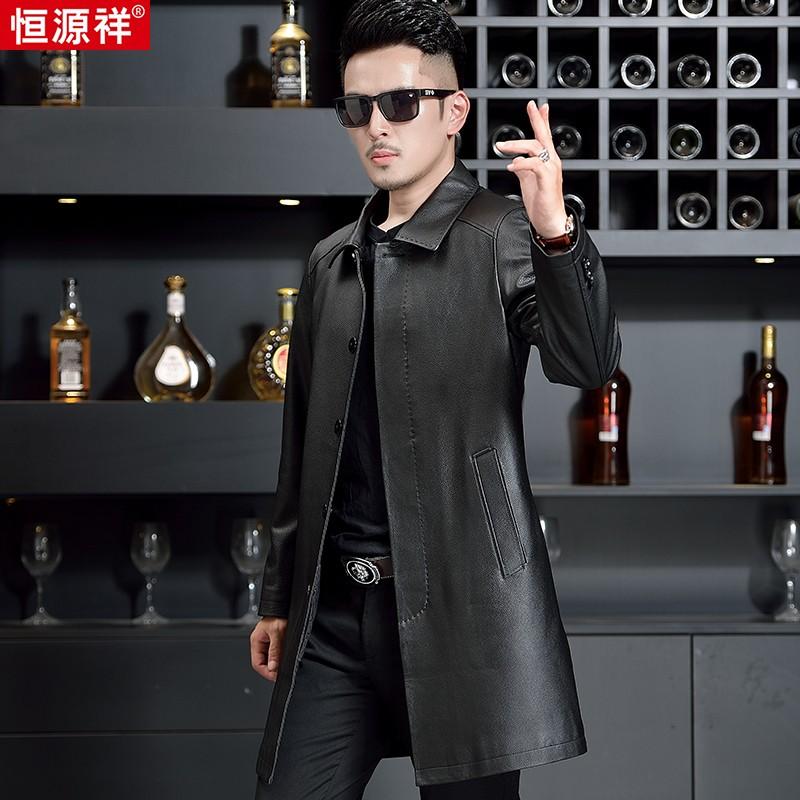 羽绒服男士中长款皮风衣外套