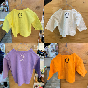 男童女童笑脸T恤衫 新款 a001y 儿童T恤春装 现货韩国进口童装