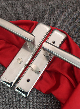 卫生间门锁家用通用无钥匙洗手间门卧室内不锈钢厕所门锁6010619