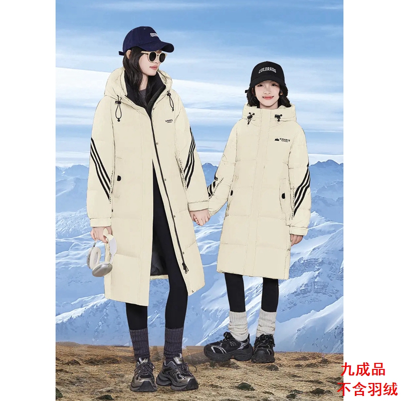 25秋冬羽绒服以旧翻新定制加厚加绒女装时尚长款亲子装ssez5088