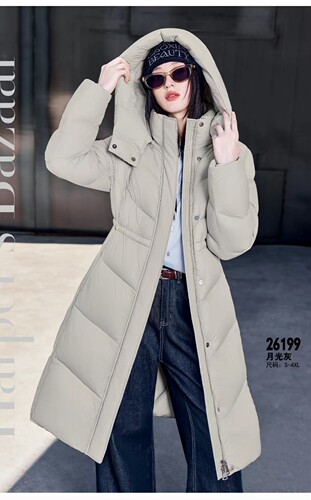 26秋冬新款ssbs26199以旧翻新女士中长活帽羽绒服加绒加厚定制