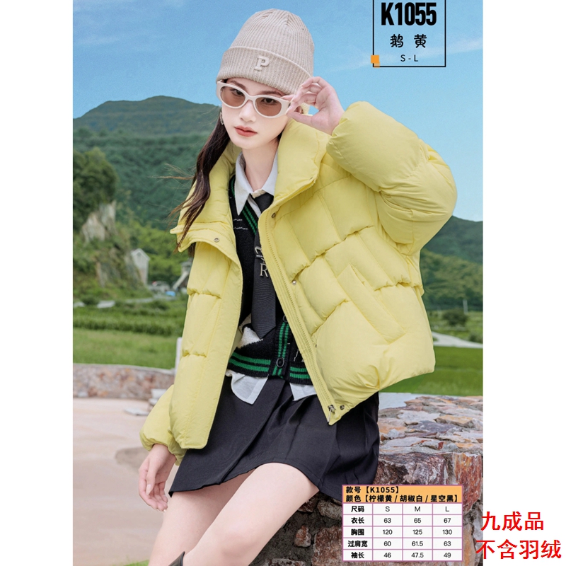 25秋冬羽绒服以旧翻新定制加厚加绒女装短款时尚面包服ssezk1055