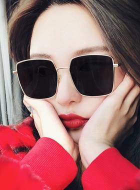 网红款方形金属太阳镜韩版复古多边形墨镜潮流大框太阳眼镜