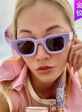 跨境方形凹面太阳镜2022新款时尚潮流墨镜复古欧美太阳眼镜潮