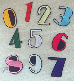 数字背胶布贴学校幼儿园学号记号标识徽章补丁贴 小尺寸数字布贴