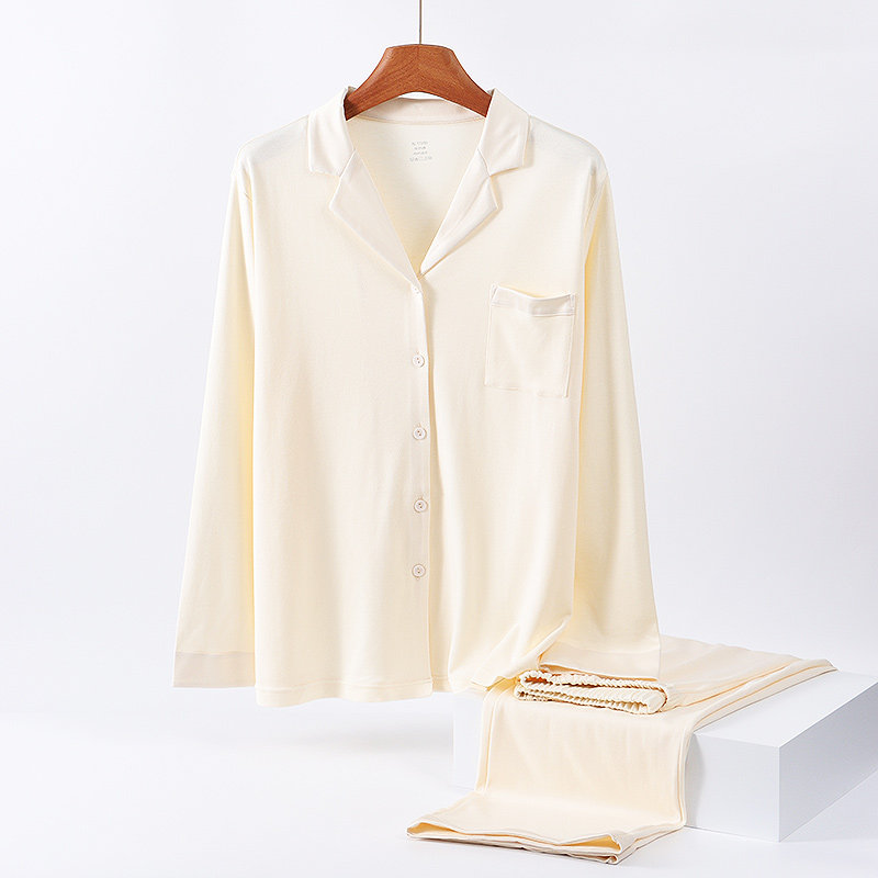 【邢康莉甄选】棉氧衣小翻领，缎面拼接女家居套服J0652 J0653