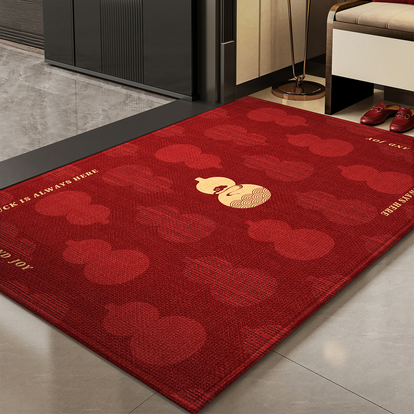 地垫入户门门口家用门垫防滑入户高级红色乔迁脚垫进门可裁剪地毯