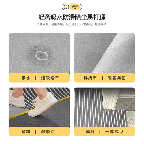 新款轻奢风进门脚垫家用玄关入户门口地垫可裁剪门垫免洗门外地毯
