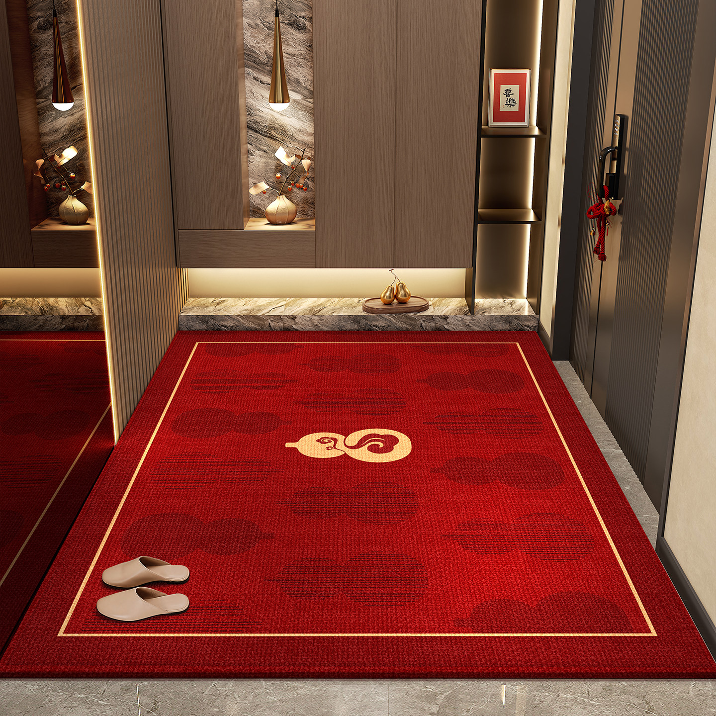 新款红色进门地垫入户门垫家用乔迁脚垫门口防滑垫子入户喜庆地毯,居家布艺,入户地垫,淘宝优惠券,粉丝福利购,淘宝优惠卷
