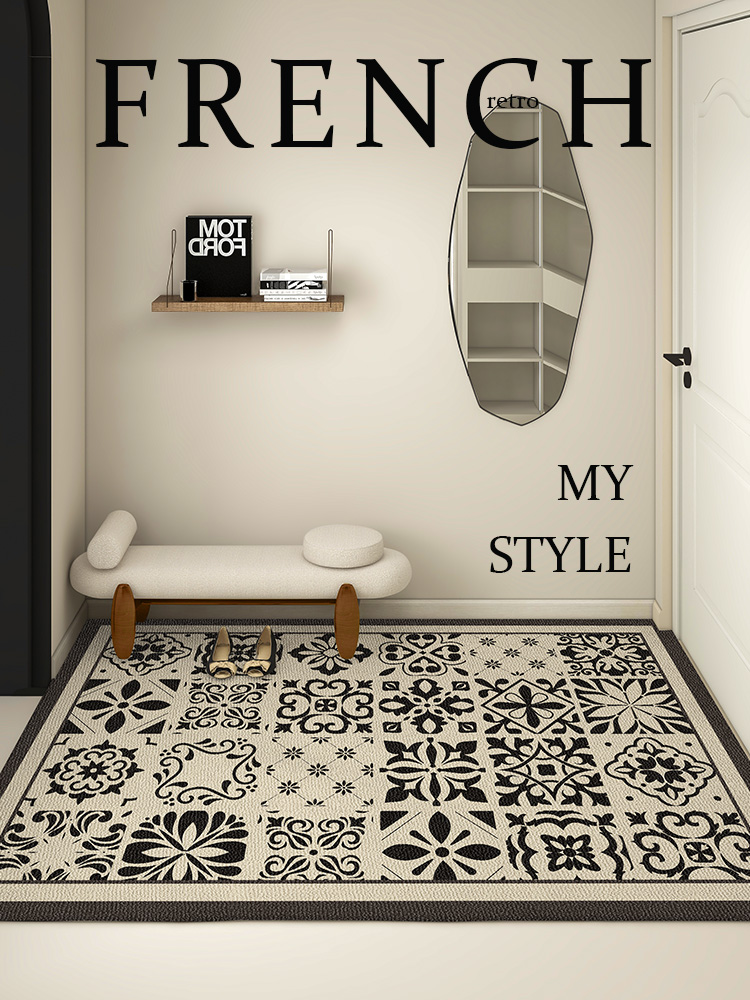 复古入户门地垫门口外进门防滑除尘脚垫室内玄关换鞋垫可裁剪地毯