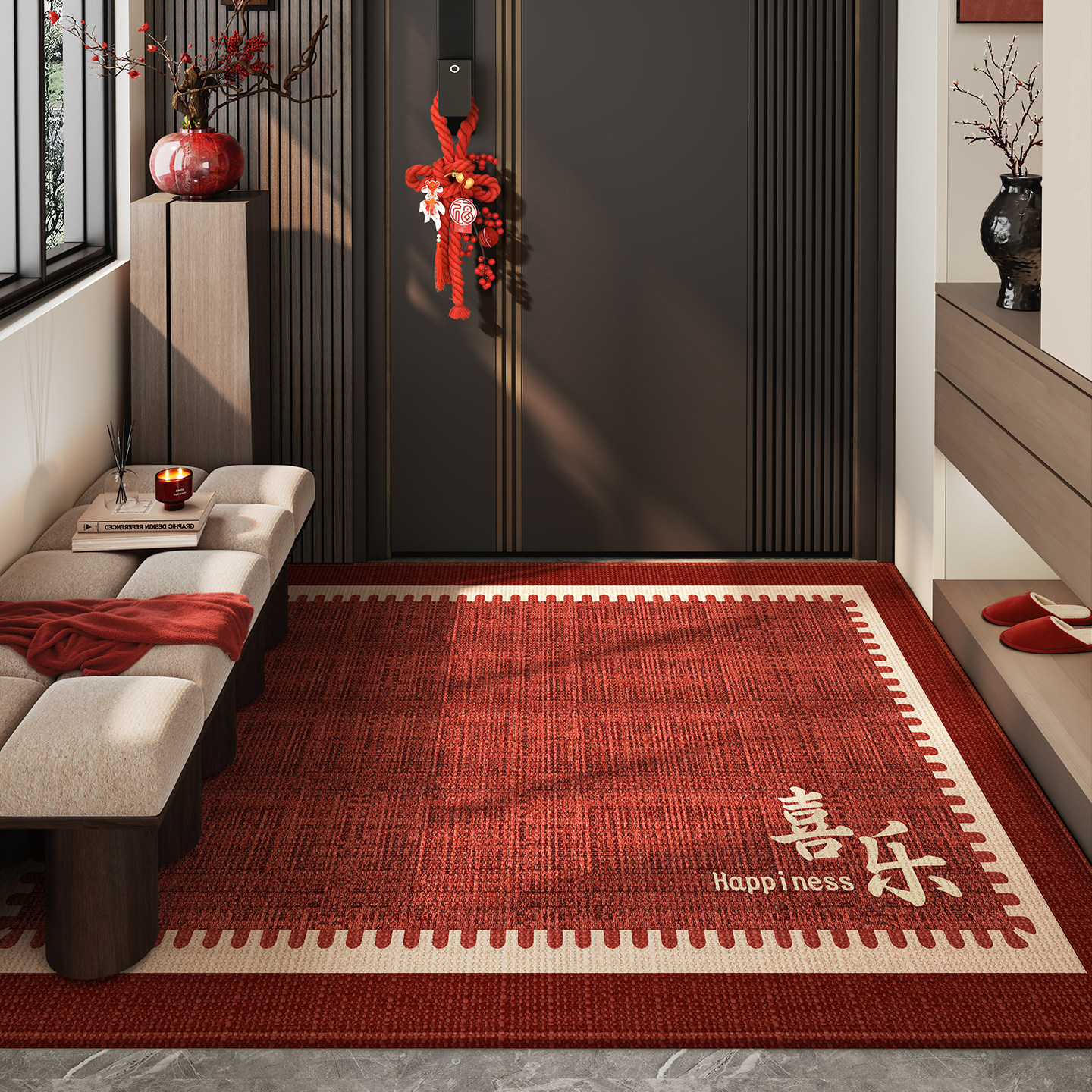 2026新款红色入户门地垫进门入门脚垫子家用耐脏防滑门垫入户地毯,居家布艺,入户地垫,淘宝优惠券,粉丝福利购,淘宝优惠卷