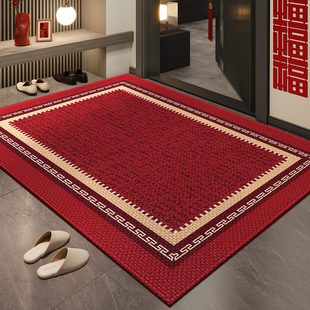 入户门地垫进门脚垫门口地毯红色高端门垫乔迁新款 防滑喜庆可定制