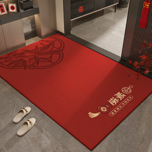 入户门地垫新款 红色平安进门家用门口乔迁喜庆防滑脚垫可裁剪地毯