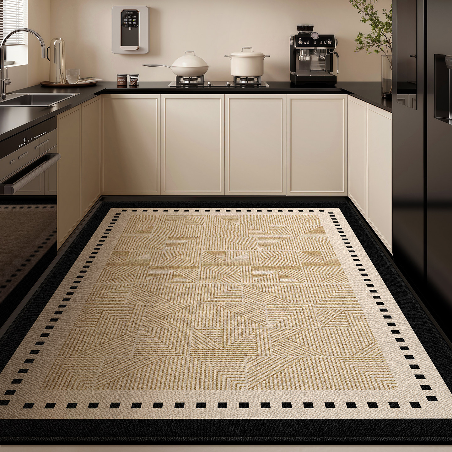 厨房地垫新款满铺防滑防油脚垫免洗耐脏家用门口厨房防水定制地毯