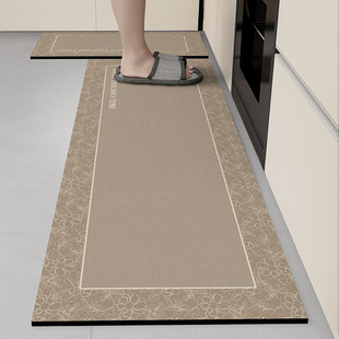 厨房进门口硅藻泥脚垫吸油防滑北欧家用耐脏吸水垫可擦洗长条地毯