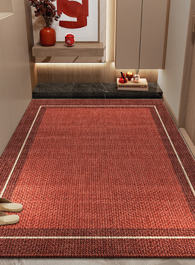 入户门地垫红色地毯门垫家用门口进门防滑高级玄关喜庆可裁剪脚垫