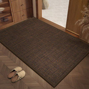 高端入户门地垫纯色编织纹进门厅玄关走廊毯地毯家用防滑耐脏脚垫