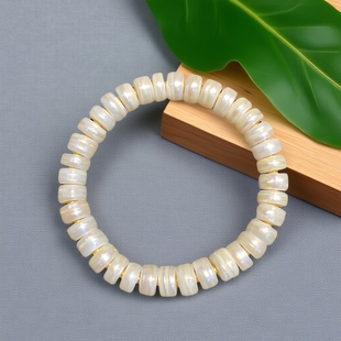 藏区收的天然直切老珍珠手链 直径为9的 颗颗精选