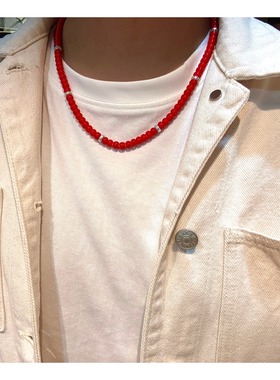 捷克白心琉璃珠项链直径约6.5mm