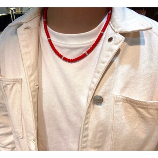 高桥进口捷克白心琉璃珠项链 直径为6.7左右左右 搭配银饰珠