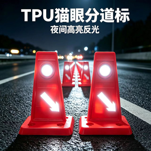 TPU猫眼分道标反光导向警示桩
