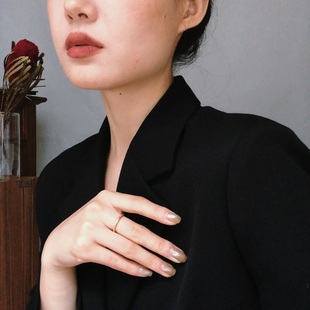 韩系设计c形开口戒大小可调 极简冷淡风指环 一定要有的素圈