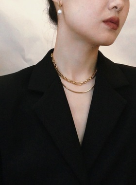 博主钛钢锁骨链可调节长度头花