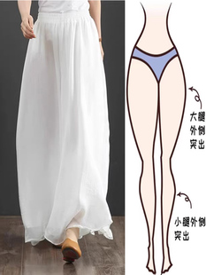 汉服旗袍内搭中国马面裙襦裙衬裤衬裙白色雪纺裤子古典舞蹈阔腿裤