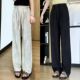 女夏季 2025新款 高腰垂感薄款 冰丝阔裤 慵懒休闲直筒拖地夏天薄裤 子