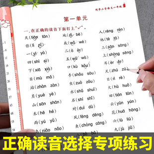 拼音拼读训练一年级拼音专项训练小学语文看拼音写词语26个拼音字母母韵母整体认读音节练习册拼音每日一练读音选择专项训练本