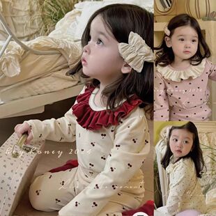 韩版儿童睡衣家居服2025春秋纯棉秋衣秋裤宝宝内衣套装全棉