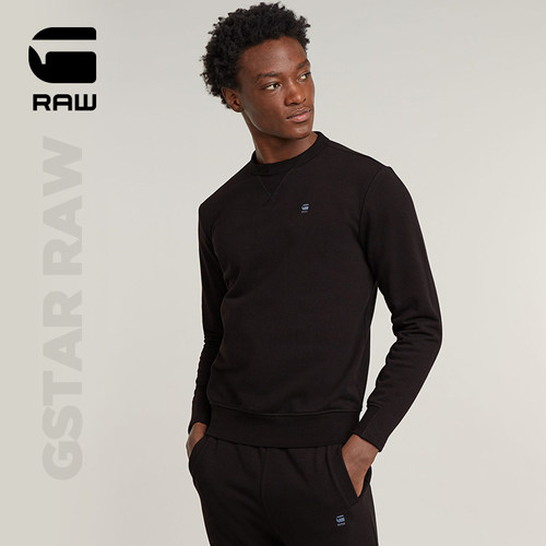 gstar休闲运动圆领加绒卫衣