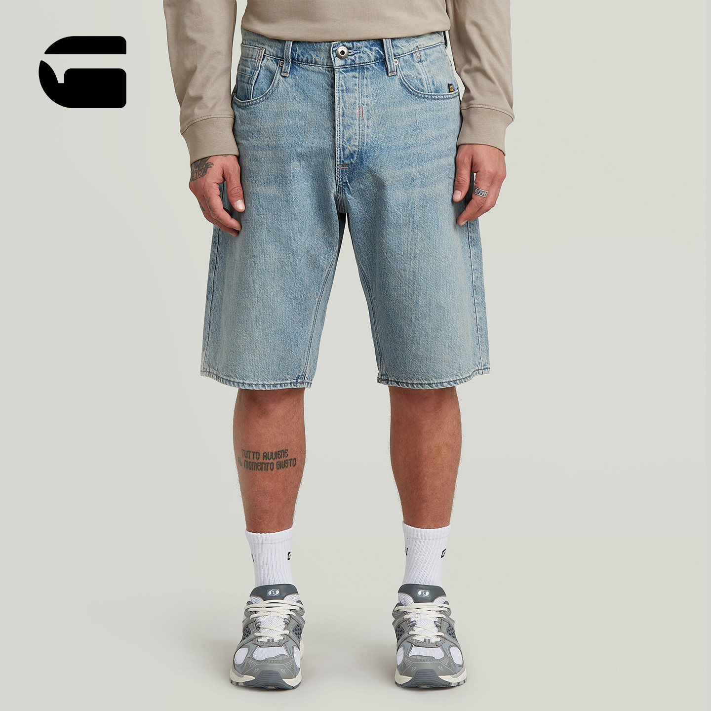 G-STAR Deeggie男士中腰美式复古潮流牛仔短裤26年春季新品D28474