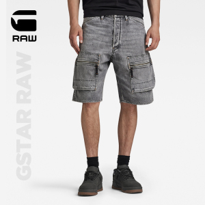 G-STAR RAW宽松直筒工装中腰五分男士牛仔短裤2024春季新品D24442