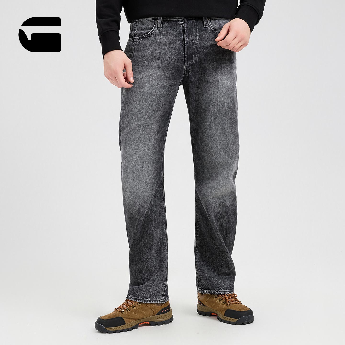 G-STAR男士加长直筒牛仔裤