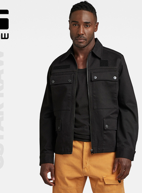 G-STAR RAW男士春秋Logo印花4口袋工装休闲痞帅夹克外套D22941