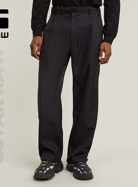 G-STAR RAW褶皱男士直筒宽松潮流奇诺裤舒适简约百搭休闲裤D25236